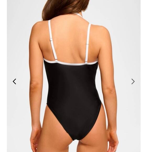 NWOT Ramy Brook Bia Plunge One-Piece Swimsuit in Black SZ S - Picture 2 of 9